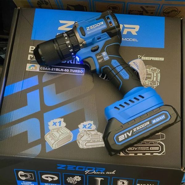 Шуруповерт аккумуляторный ZEGOR CDAX-21BLH-60 Turbo (2акум.21В 2Ач/зарядный/ударный/импульсный) CDAX-21BLH-60 фото