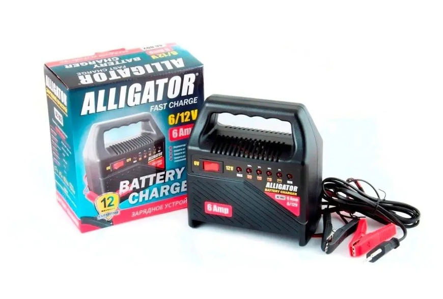 Мощное зарядное устройство Alligator AC802: 6/12 V, ток зарядки 6 А, для АКБ 15-80 Аh AC802 фото