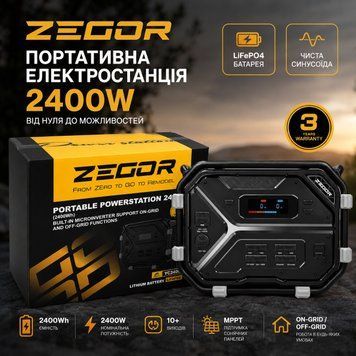 Станция зарядная ZEGOR YC2400 Turbo (2400Вт/2304Вт*ч) YC2400 фото