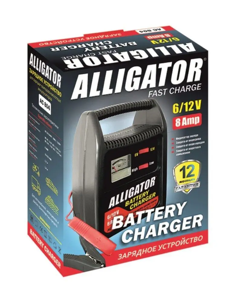 Мощное зарядное устройство Alligator AC804 : 6/12 V, ток зарядки 8 А, для АКБ 15-120 Аh AC804 фото