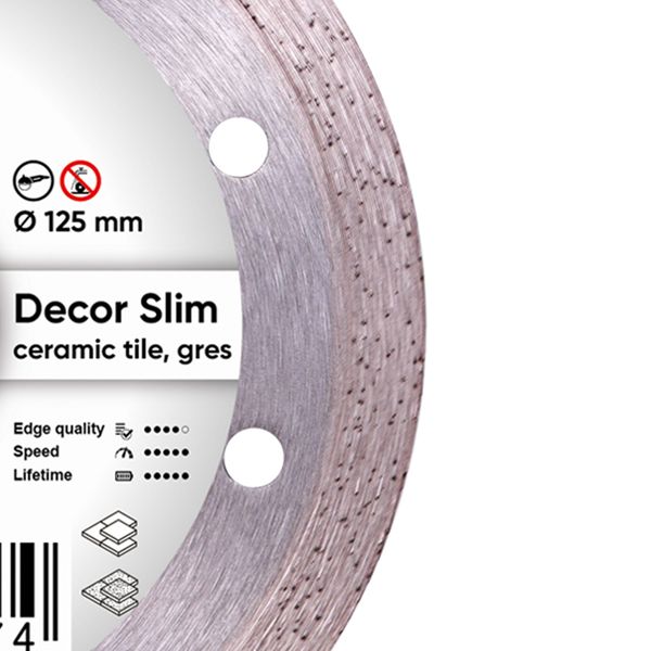 Диск алмазный отрезной 1A1R 125 Distar DECOR SLIM : диск 125х22,23х1,2мм, керамика, керамогранит 11115427010 фото