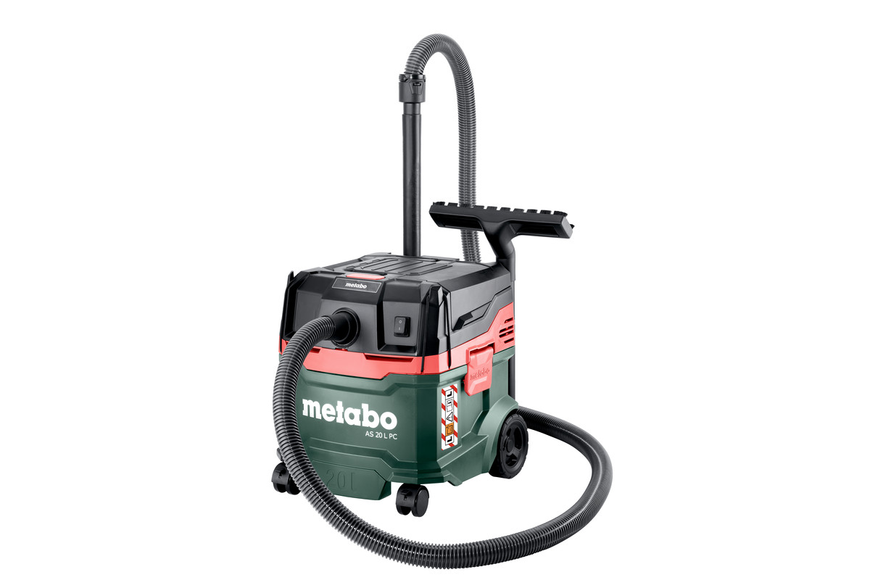 Профессиональный пылесос Metabo AS 20 L PC: 1200 Вт, 20 л, 225 мбар, 4200 л/мин., сухое, влажное, 3500 см² 602083000 фото