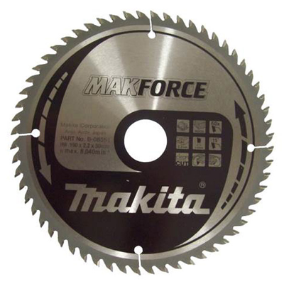 Диск пильний Makita MAKForce 190x30 мм 60 зубьев : диск 190 мм (B-08551) B-08551 фото