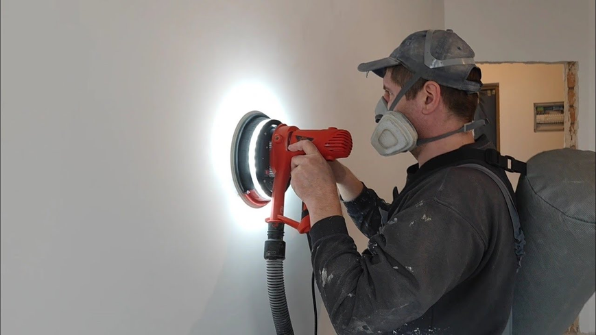 Мощная шлифмашина для стен и потолка GTM SZS-180L : 710Вт, LED подсветка, диск 180 мм, 2500 об/мин 2526 фото