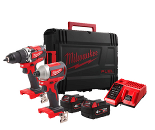 Професійний набір акумуляторного інструменту Milwaukee M18 CBLPP2A-402C : дриль-шурупокрут, гайкокрут 4933464536 фото