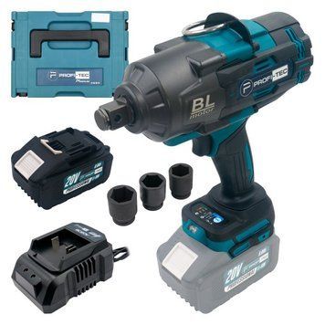 Купити Гайкокрут акумуляторний PROFI-TEC PTW2100BL 005910 (1акум.20В 8Аг/зарядний/кейс/2100Нм/ 3/4") в Україні у Tools Store