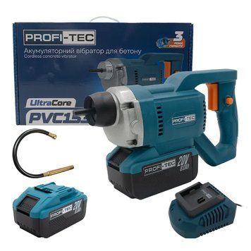 Купити Вібратор глибинний акумуляторний PROFI-TEC PCV1535 008108 (1акум.20В 8Аг/зарядний/булава 1.5м) в Україні у Tools Store