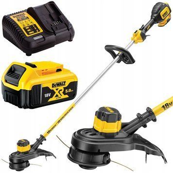 Купити Професійна акумуляторна безщіткова коса (тример) DeWALT DCM561P1 : 18V (1 акум 5 ампер і зарядка) в Україні у Tools Store