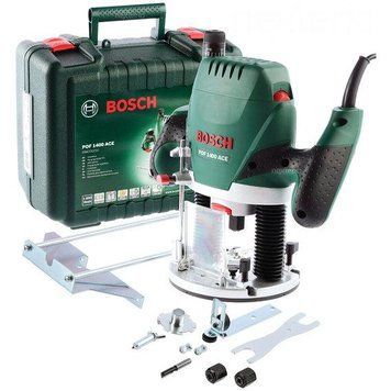 Купити Електричний ручний столярний фрезер по дереву Bosch POF 1400 ACE : 1400 Вт, 6-8 цанга, 28000 об/хв електрофрезер (060326C820) в Україні у Tools Store