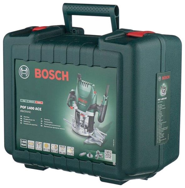 Електричний ручний столярний фрезер по дереву Bosch POF 1400 ACE : 1400 Вт, 6-8 цанга, 28000 об/хв електрофрезер (060326C820) 060326C820 фото