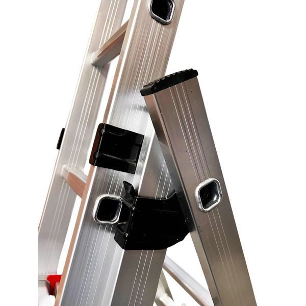 Лестница алюминиевая трехсекционная GTM KME314 3x14 ступеней 3.8-9.74м (KME314) 39951 фото