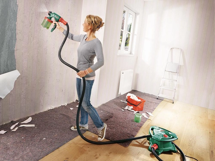 Профессиональный электрический краскораспылитель Bosch PFS 5000 Е : 1200 Вт, нанесение краски 3 м&sup2;/мин 0603207200 фото