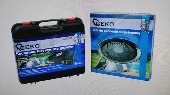 Купити Плита газова з п'єзопідпалом під газові балони з решітка-гриль Geko G80521 з + 1 газ в Україні у Tools Store