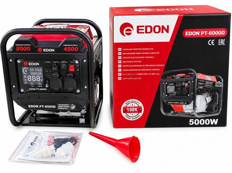 Купити Генератор бензиновий інверторний EDON PT-6000D (4.5-5.0кВт/відкритий) в Україні у Tools Store