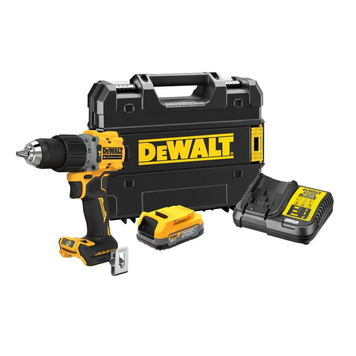 Купити Дриль-шуруповерт акумуляторна безщіткова ударна DeWALT DCD805E1T : з АКБ 18V 1.7 Ah, 90 Нм, 2 швидкості, вага 1.34 кг в Україні у Tools Store