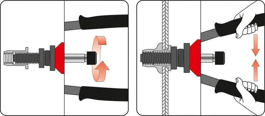 Заклепочник двухручный резьбовой YATO для нитогаек М3-12 мм 360 мм (YT-36127) YT-36127 фото