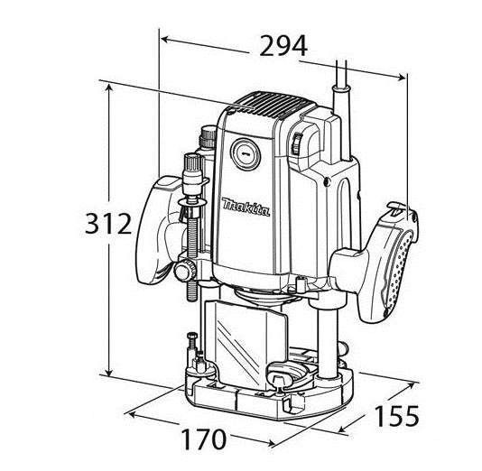 Фрезер вертикальный Makita RP2301FCX 2100 Вт, 12мм, с тормозом и регулятором оборотов RP2301FCX фото