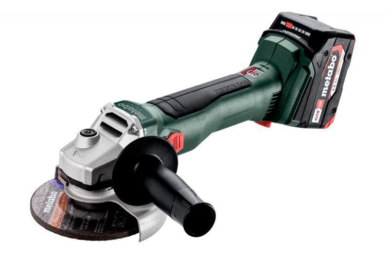 Купити Потужна акумуляторна болгарка Metabo W 18 L BL 9-125 : з АКБ 2шт-18В/4,0Аг, 125мм диск (602374510) в Україні у Tools Store