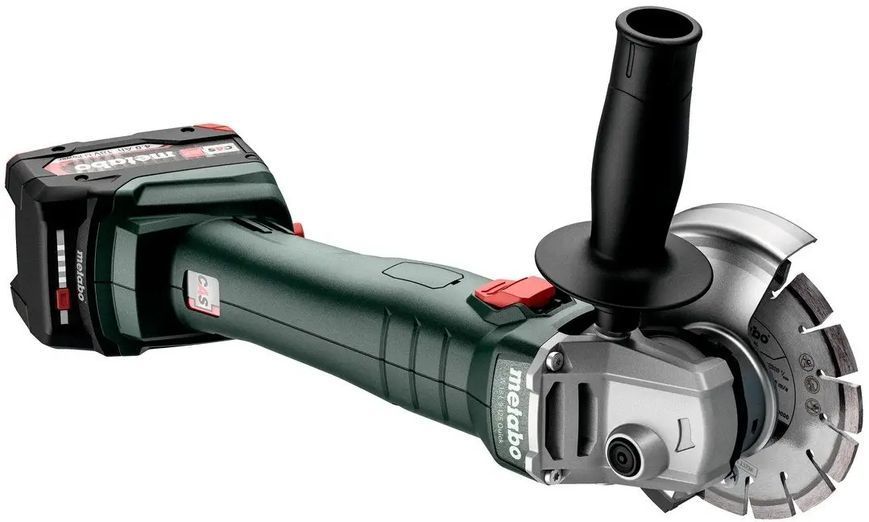 Купити Потужна акумуляторна болгарка Metabo W 18 L BL 9-125 : з АКБ 2шт-18В/4,0Аг, 125мм диск (602374510) в Україні у Tools Store