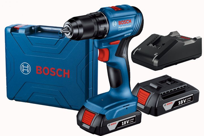 Акумуляторний безщітковий дриль-шурупокрут Bosch GSR 185-LI Professional : 2 АКБ 18V 2.0Ah + З/П, 1900 об/хв, вага 1.3 кг у кейсі 06019K3000 фото