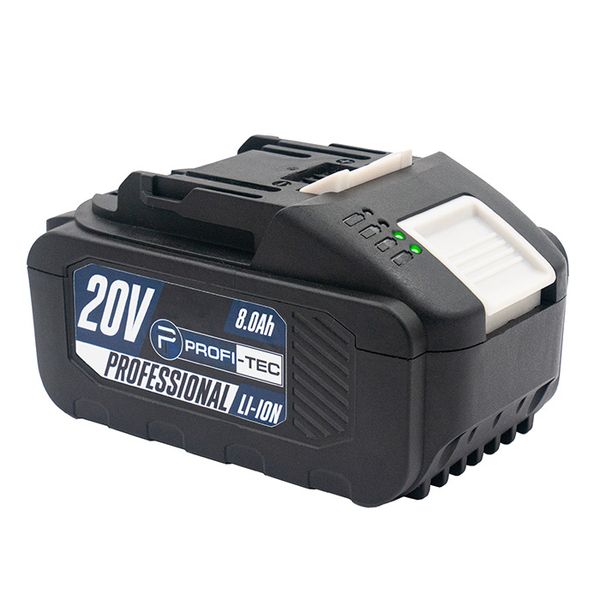 Акумуляторна батарея PROFI-TEC PT2080EP POWERLine : 20V, 8.0 Аh, з індикатором заряду 005851 фото